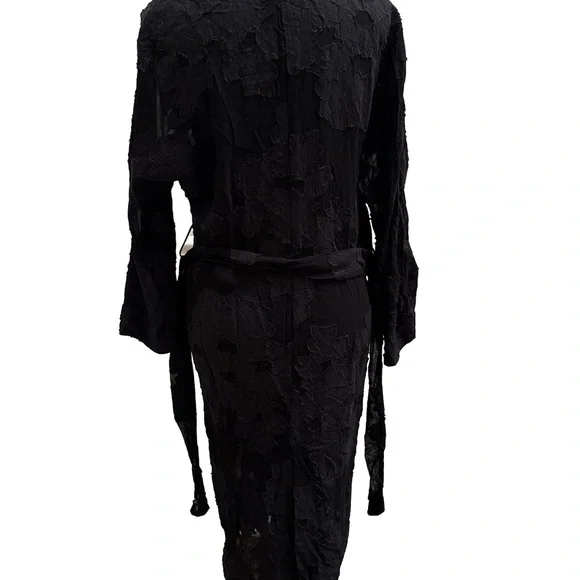 Aritzia Wilfred Black Durante Robe Sheer Floral duster - Picture 11 of 14